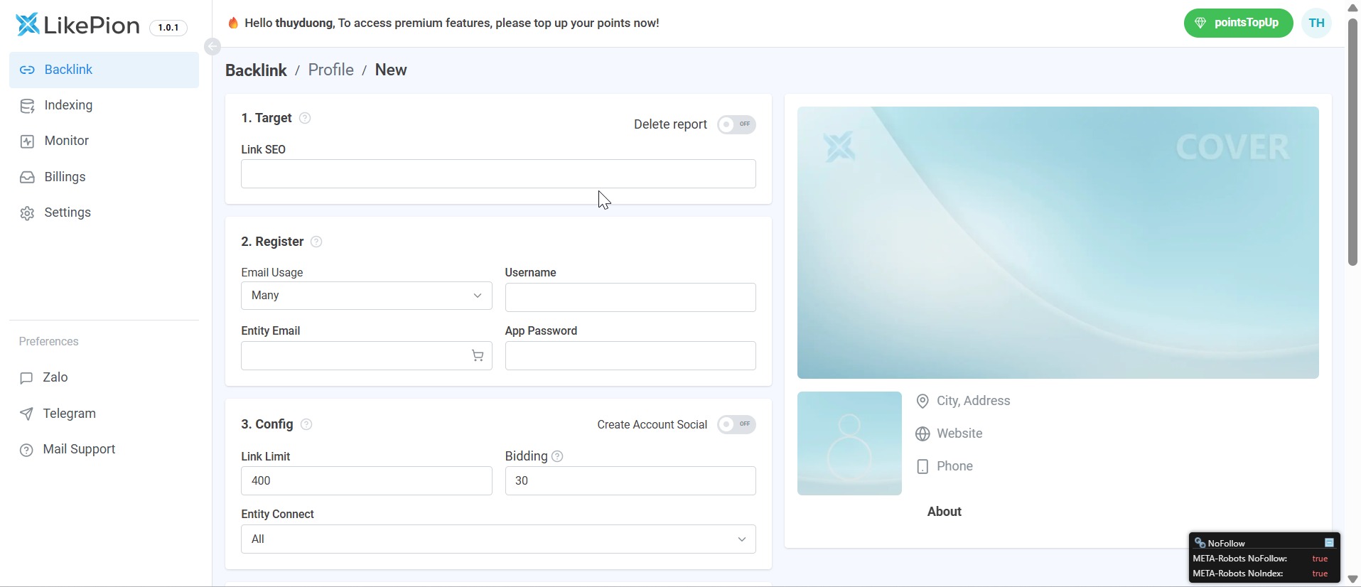 Backlink Entity Tool Likepion Image1