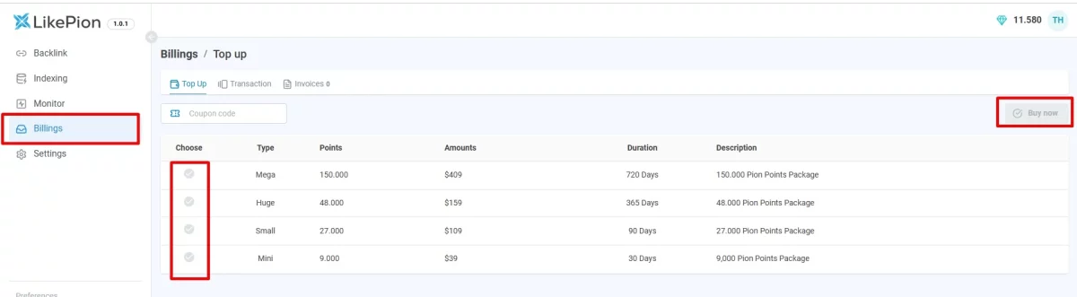 How To Buy And Manage Pion Points (2)
